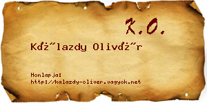 Kálazdy Olivér névjegykártya