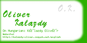 oliver kalazdy business card